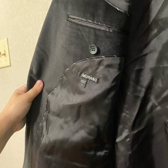 MURANO black velvet 2 button blazer jacket work event date winter size large - Picture 3 of 6